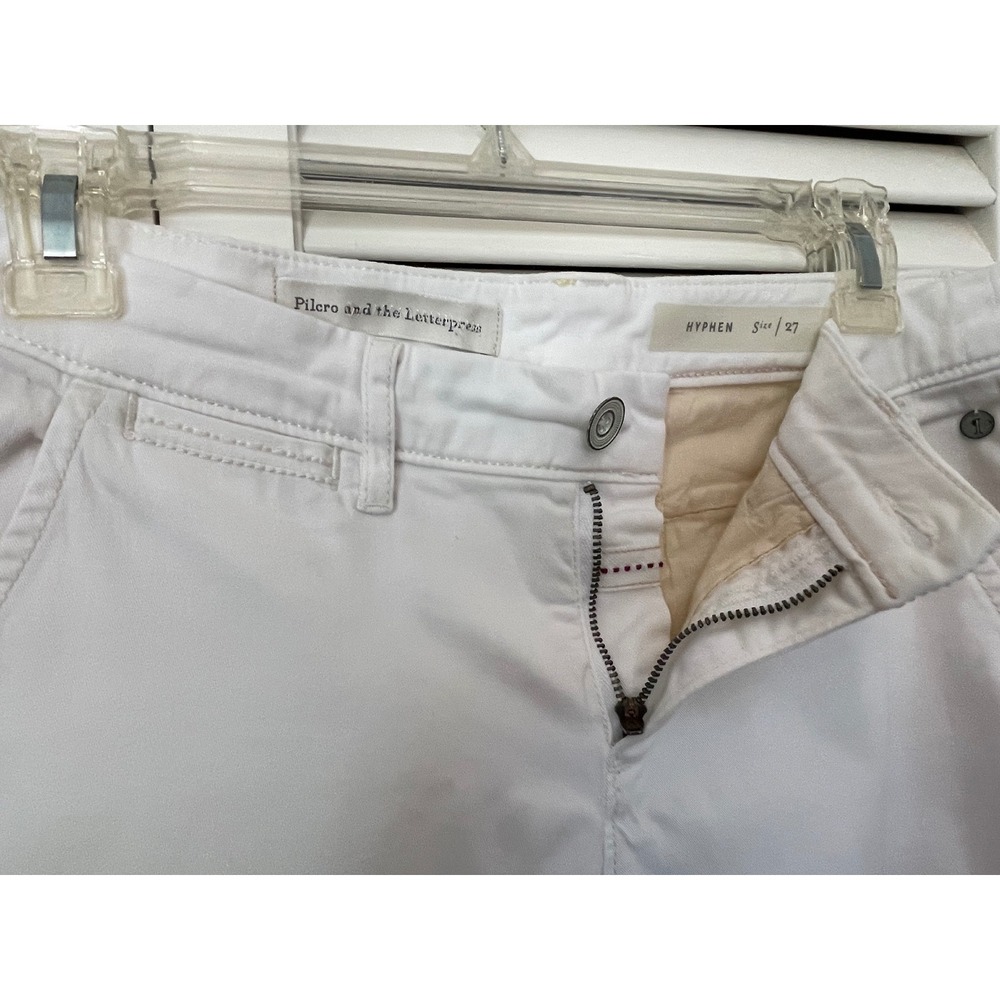 Pilcro Hyphen White Chino Pants Sz 27 Anthropologie Coastal Grandmother Chic - Picture 4 of 6